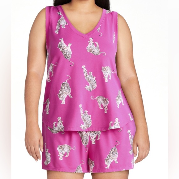 Joyspun Women’s Printed Tank Top and Shorts Pajama Set - Picture 1 of 2